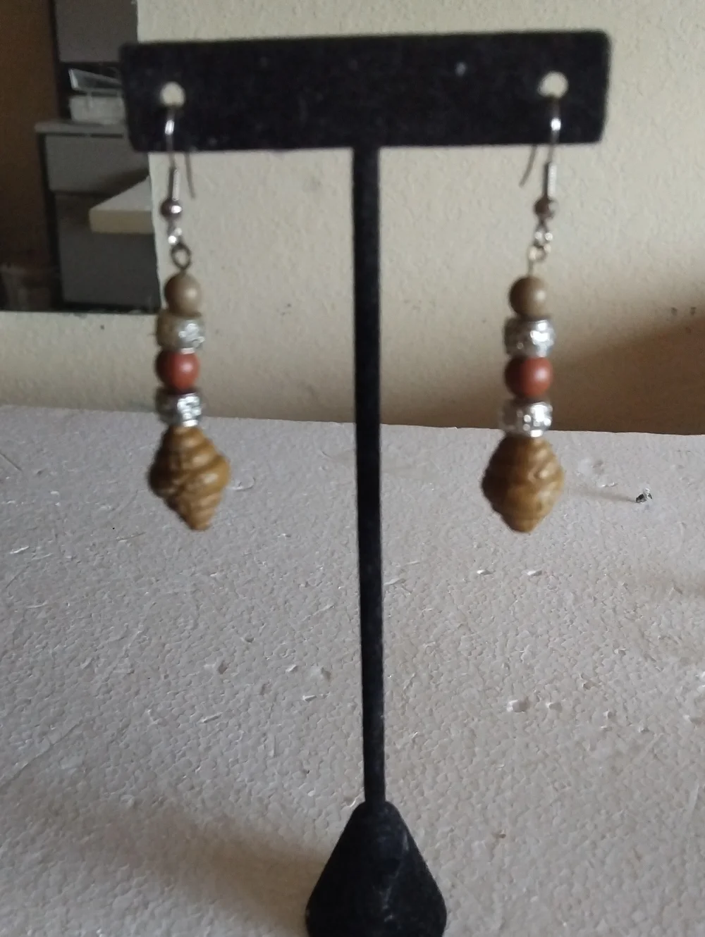 Metal And Wood Earrings